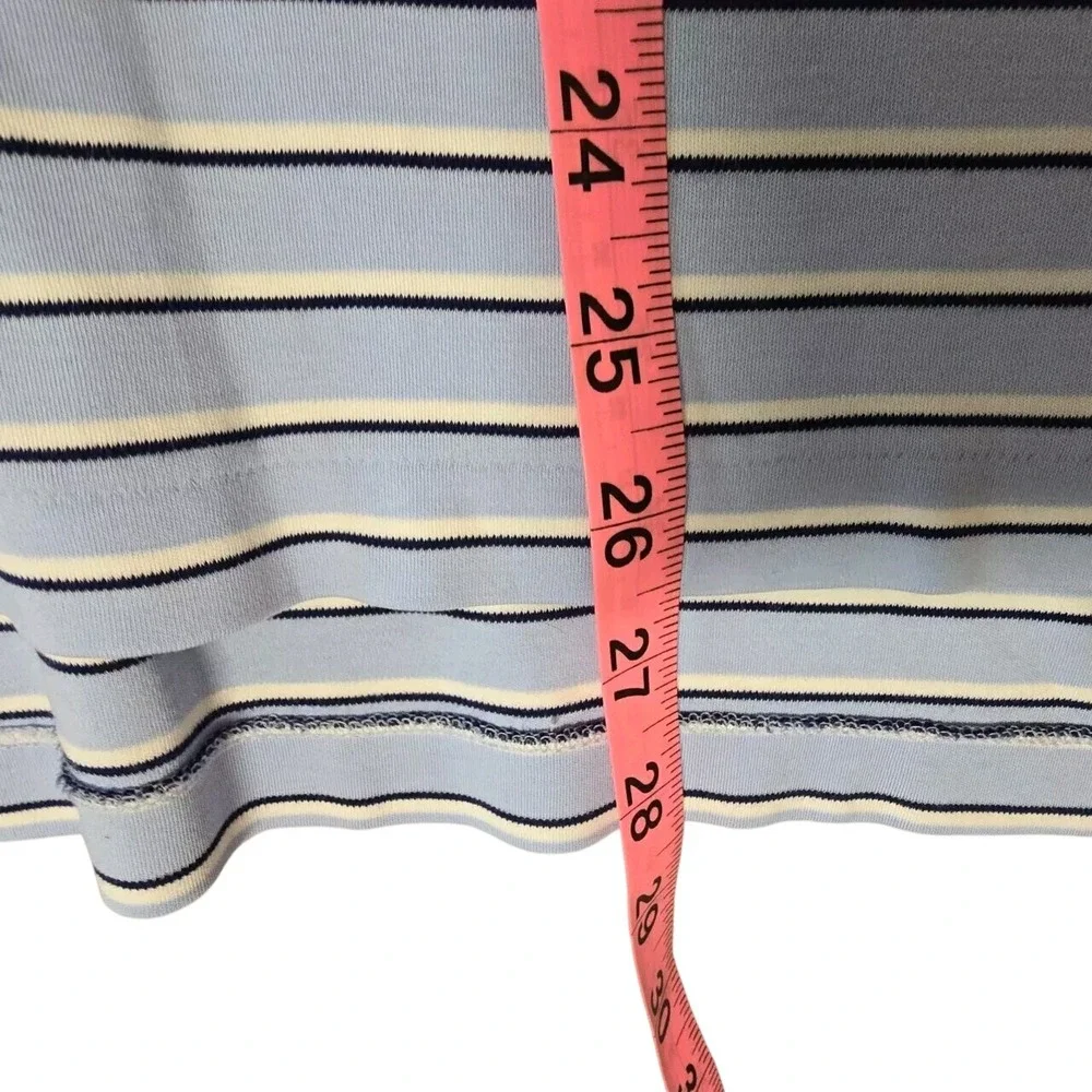 Men's L GOLF Polo Ralph Lauren Polo Shirt Pima Soft Blue Striped Flesh Pony NICE